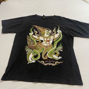 My Dream Vtg 90s Thailand Hanuman Todsakan Mythology Artwork Tshirt Size Large